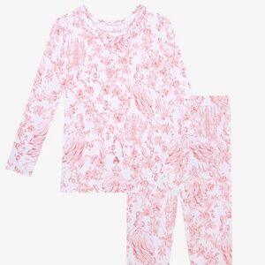 NEW: GIRLS CLASSIC PAJAMA SET "ANTOINETTE" PINK TOILE PRINT SIZE 10-12